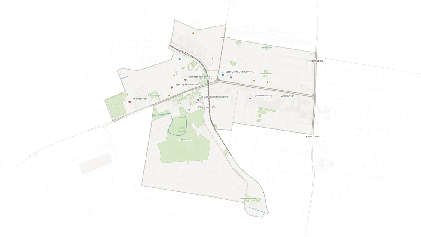Logan Central urban fabric map