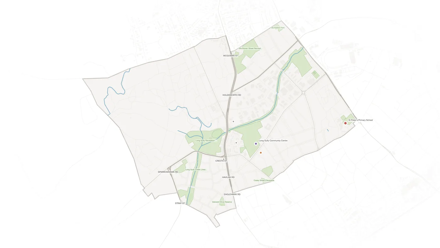 Long Gully urban fabric map
