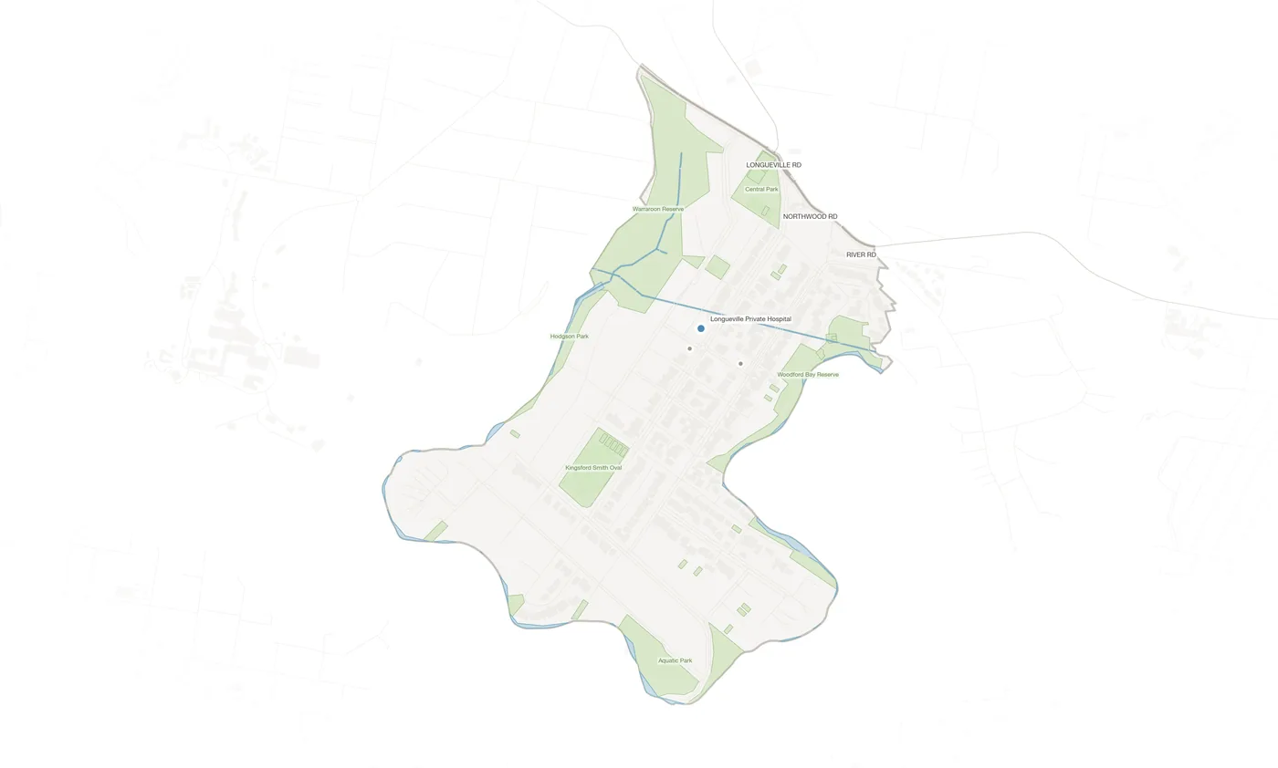 Longueville urban fabric map