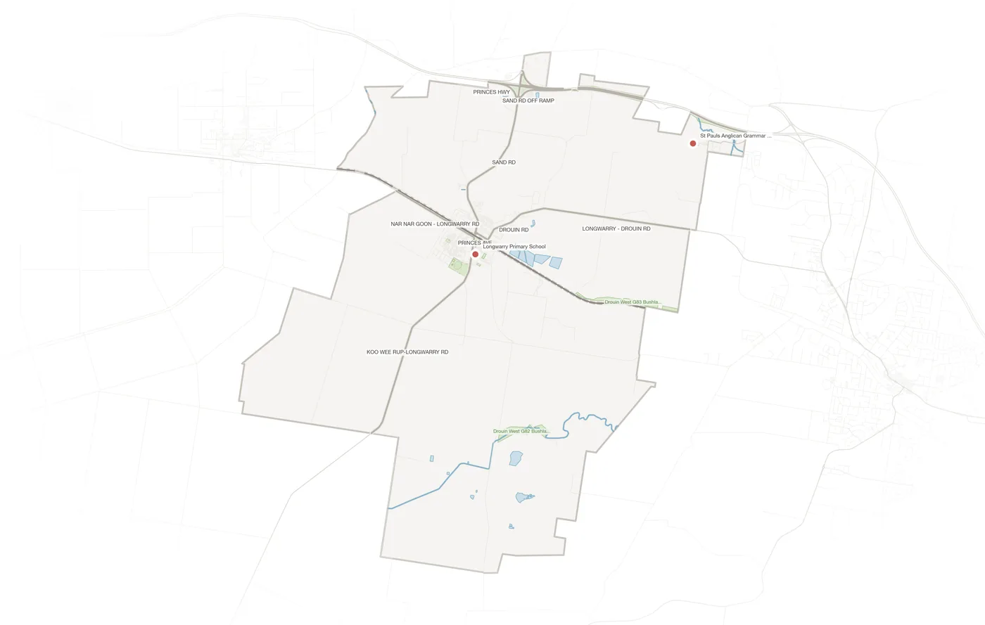 Longwarry urban fabric map