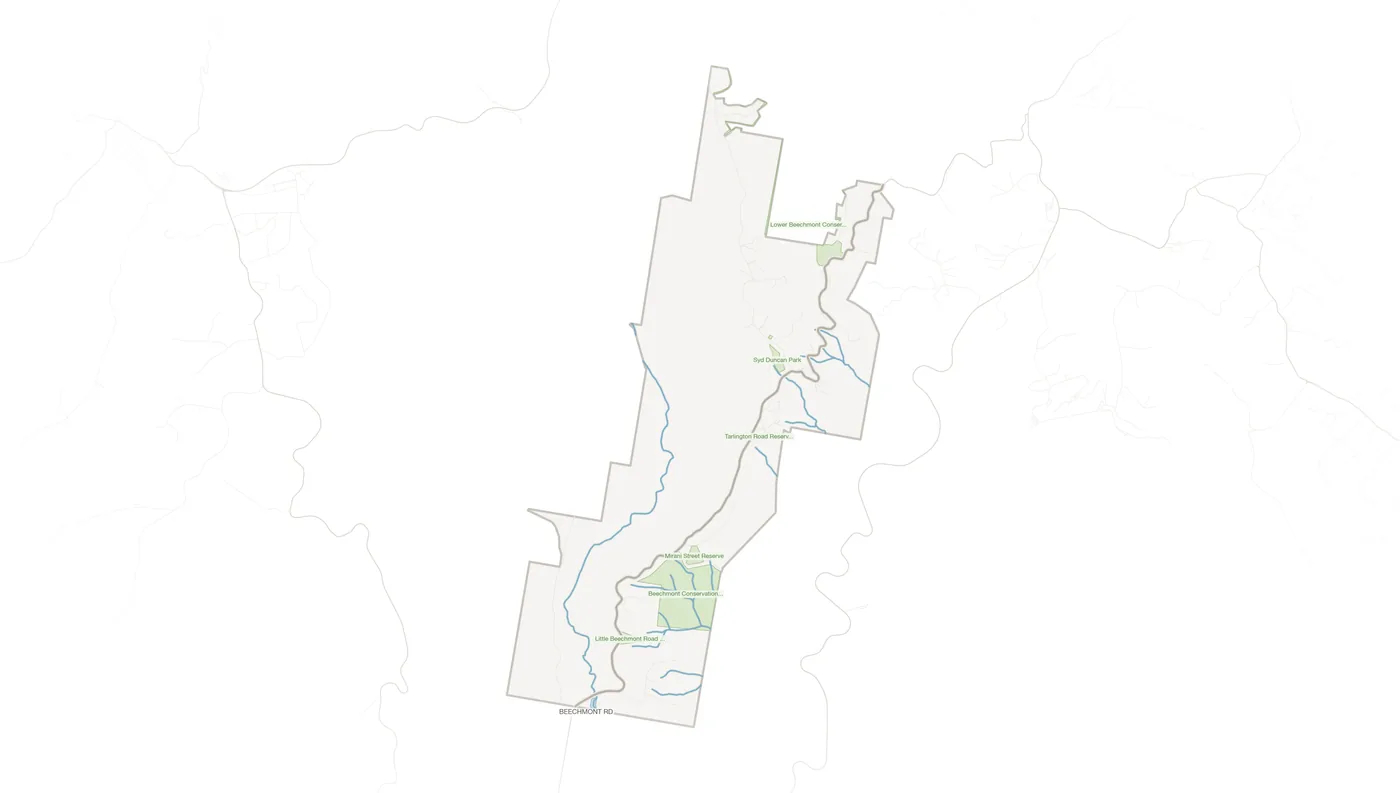 Lower Beechmont urban fabric map