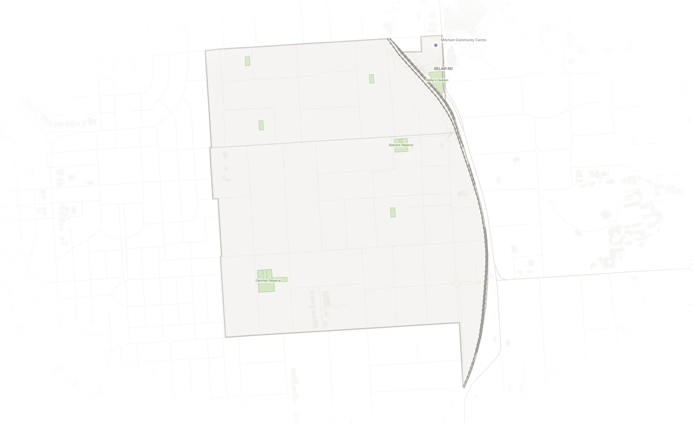 Lower Mitcham urban fabric map