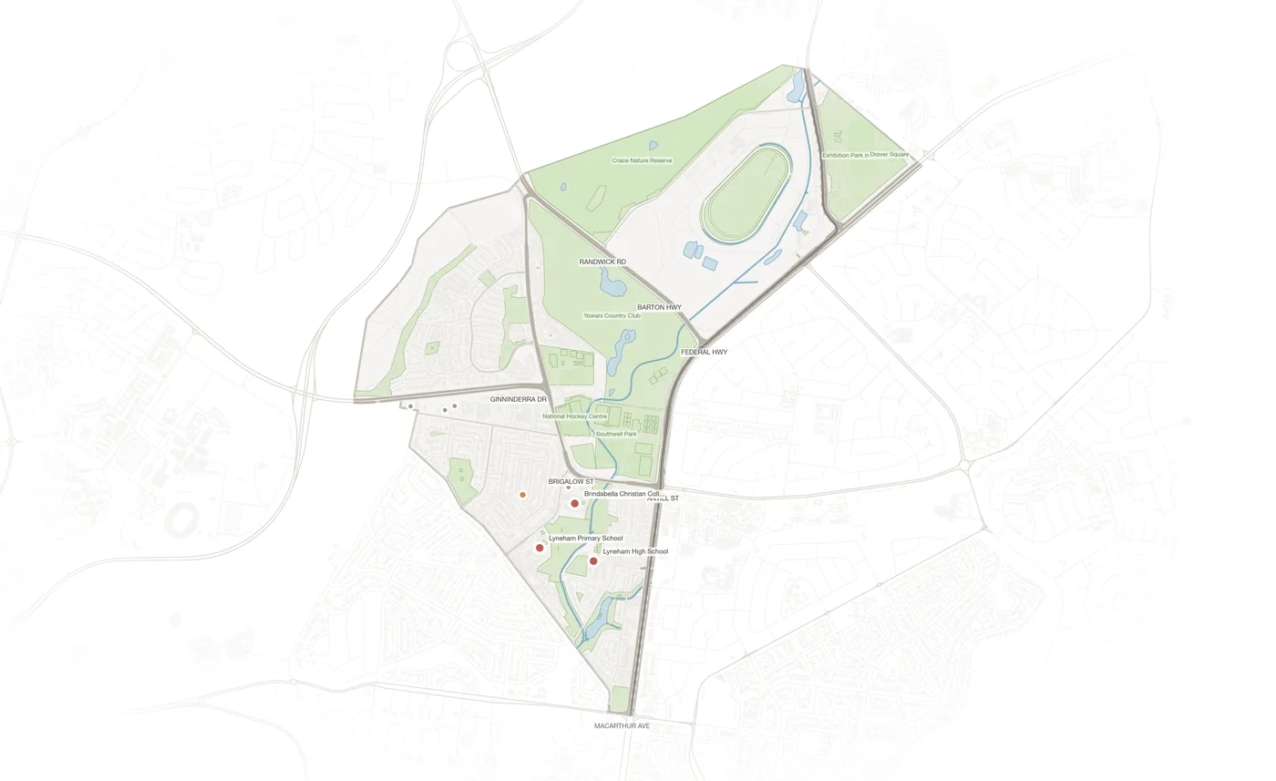 Lyneham urban fabric map