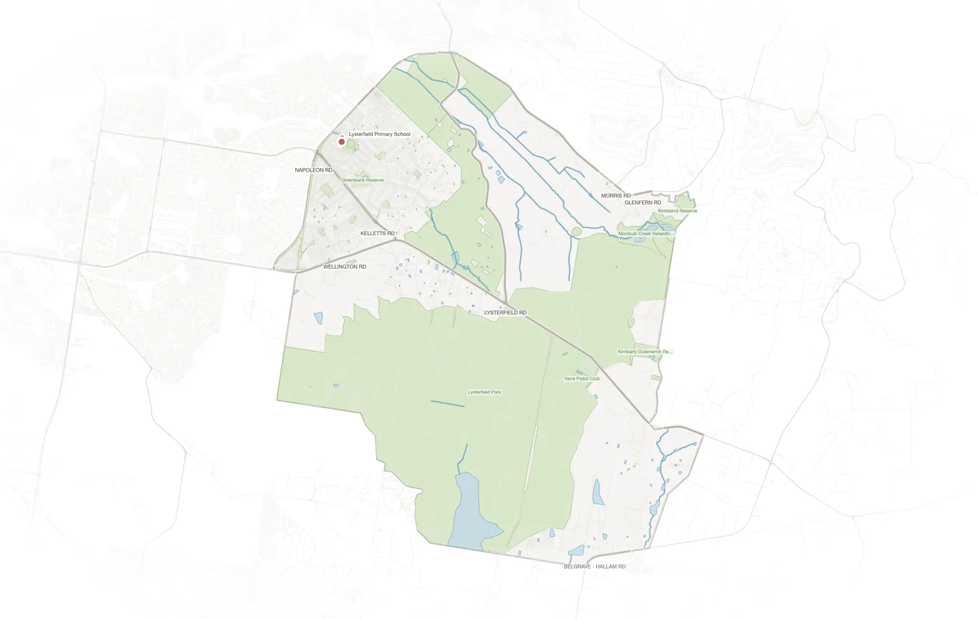 Lysterfield urban fabric map