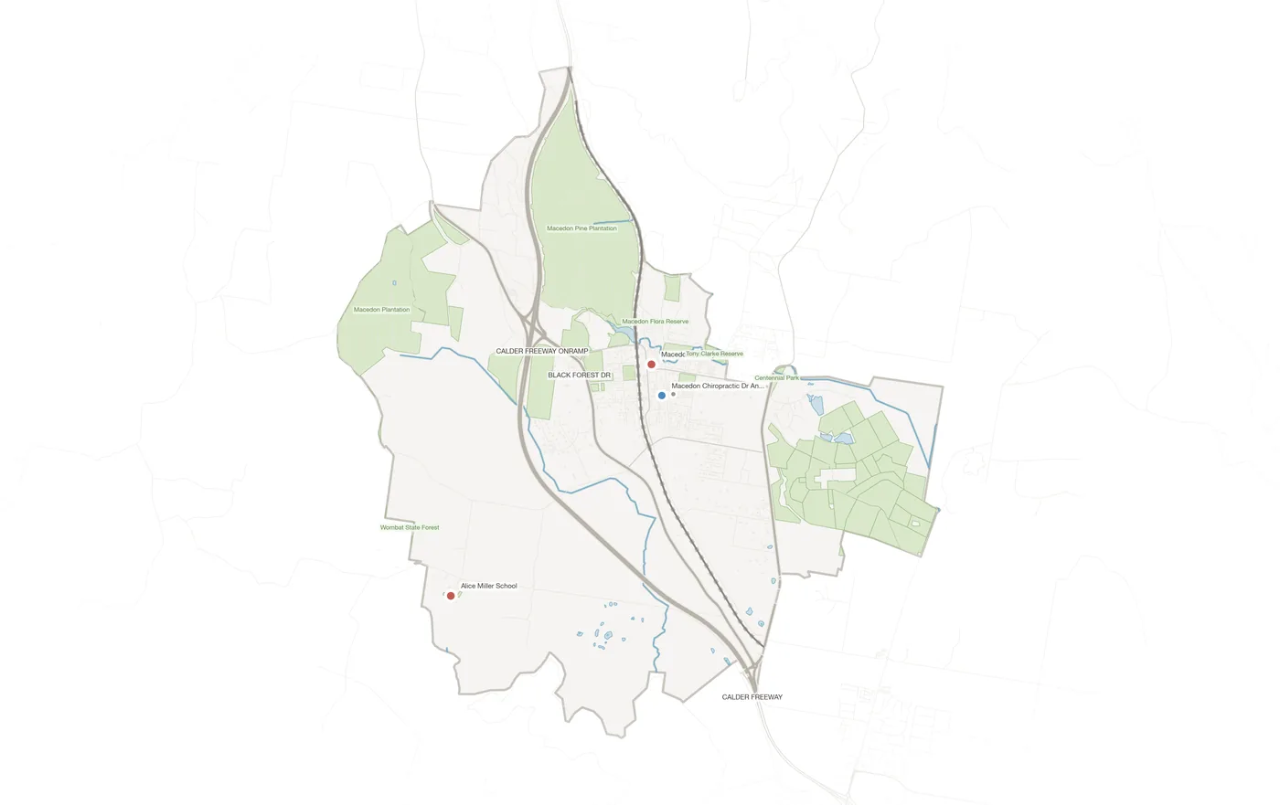 Macedon urban fabric map
