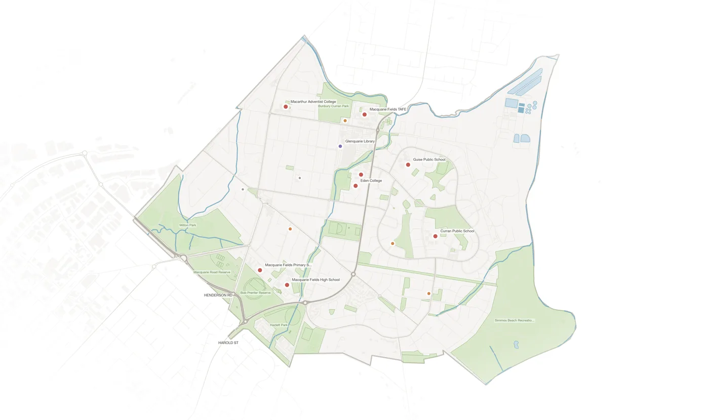 Macquarie Fields urban fabric map