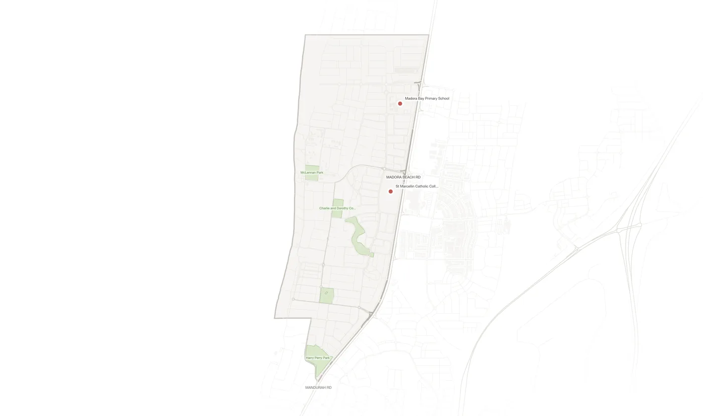 Madora Bay urban fabric map