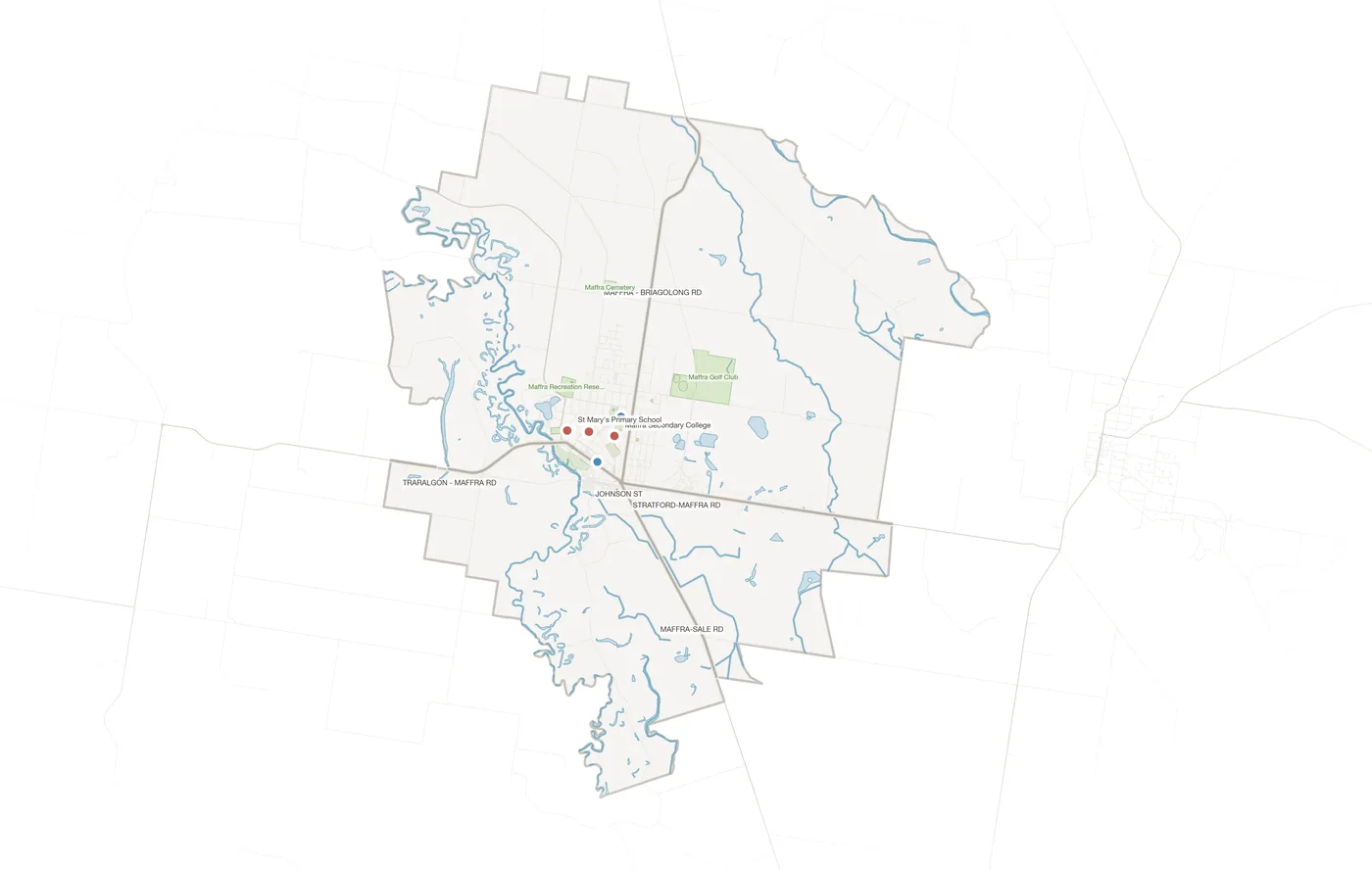 Maffra urban fabric map
