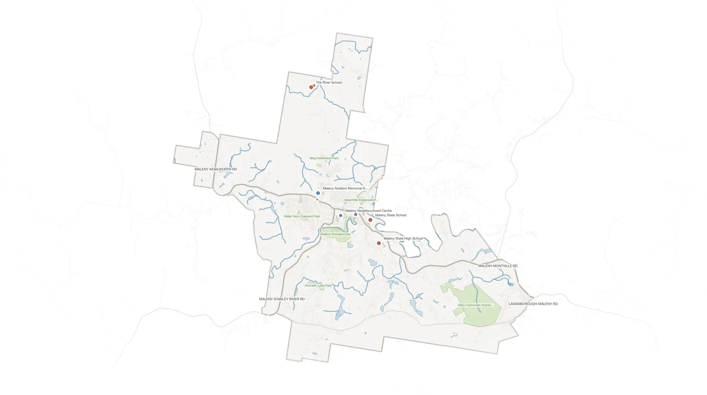 Maleny urban fabric map