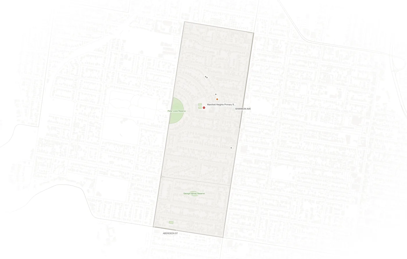 Manifold Heights urban fabric map