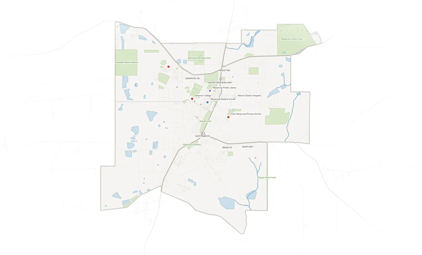 Manjimup urban fabric map