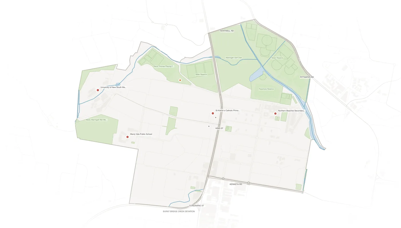 Manly Vale urban fabric map