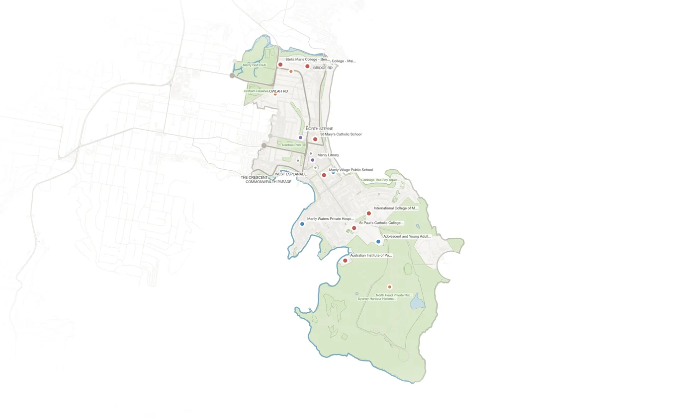 Manly urban fabric map
