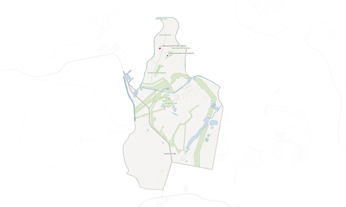 Mannering Park urban fabric map