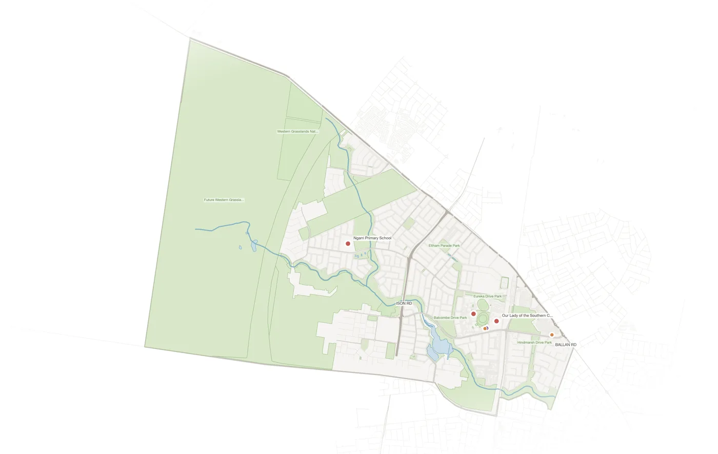 Manor Lakes urban fabric map