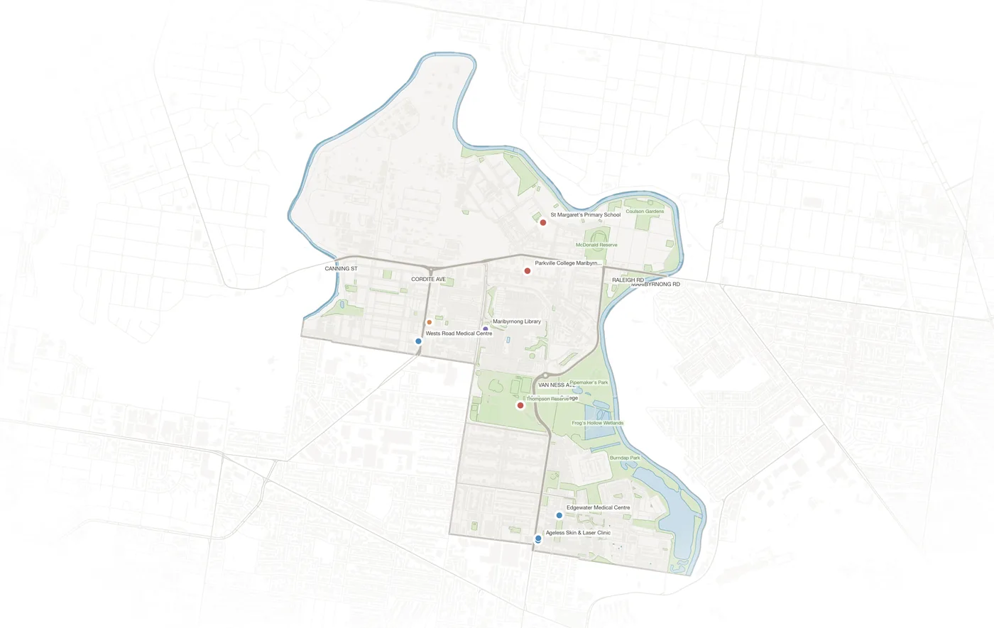 Maribyrnong urban fabric map