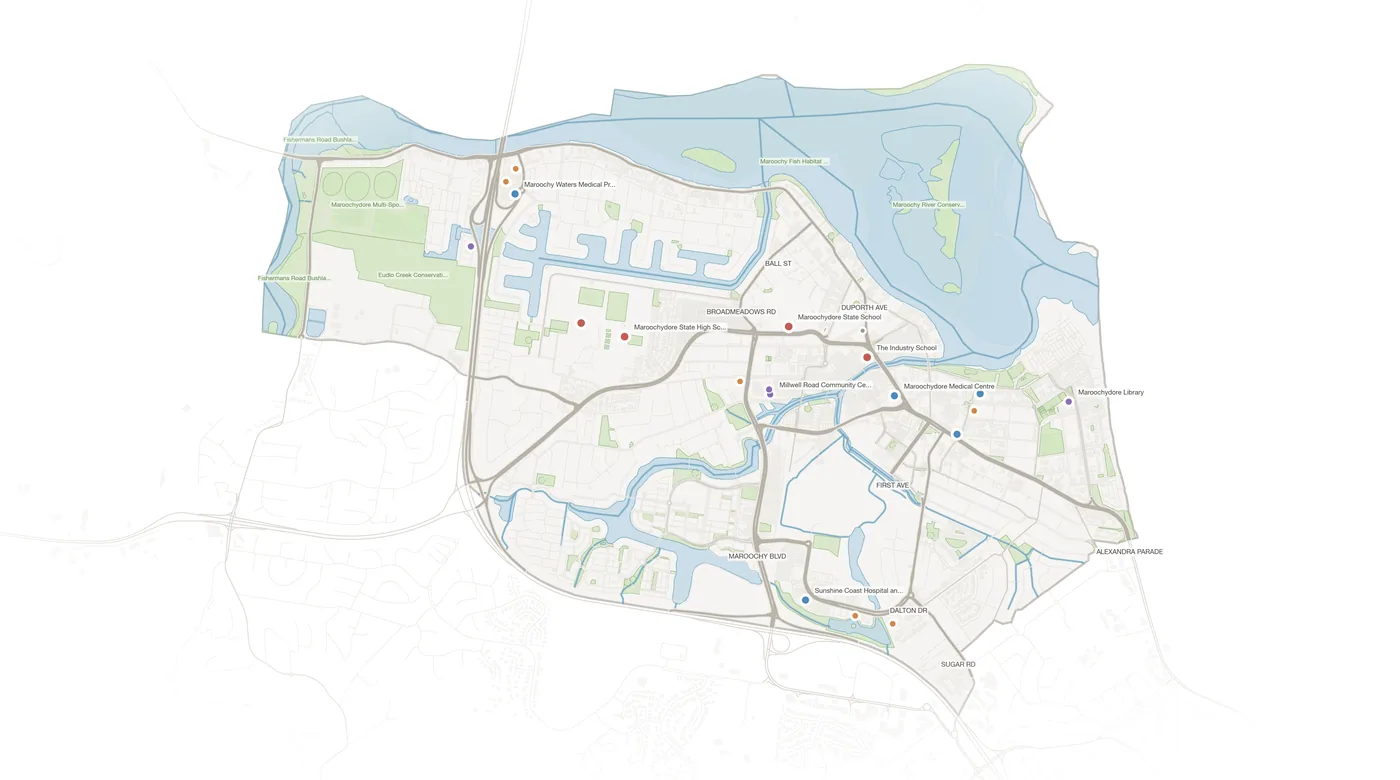 Maroochydore urban fabric map