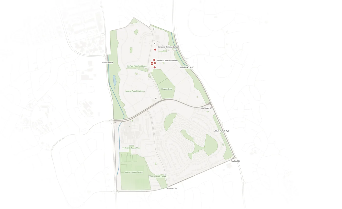 Mawson urban fabric map