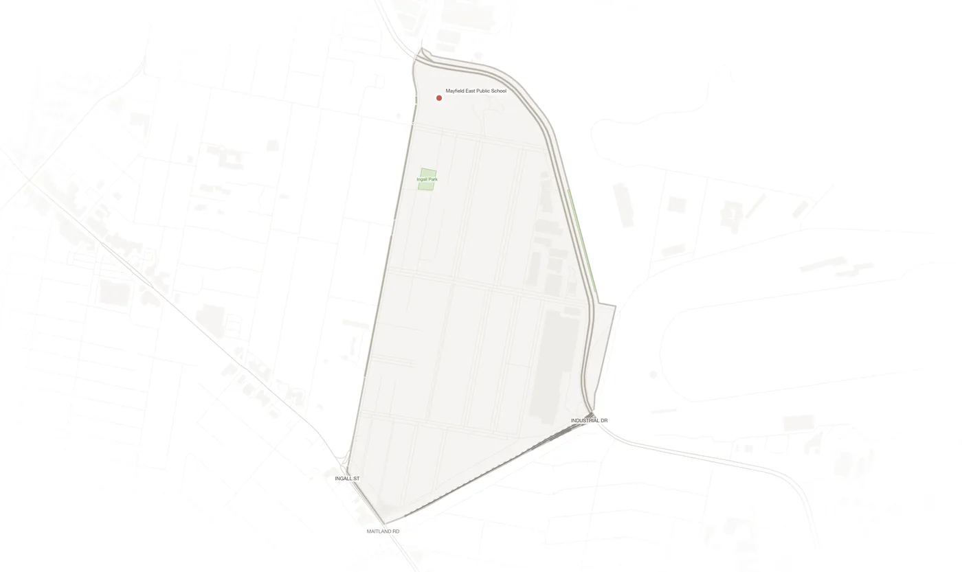 Mayfield East urban fabric map