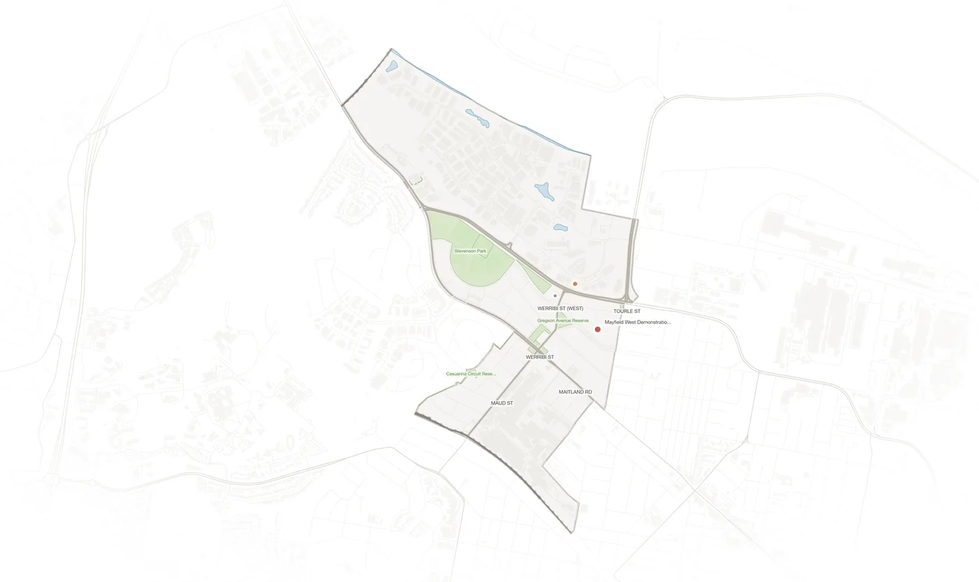 Mayfield West urban fabric map