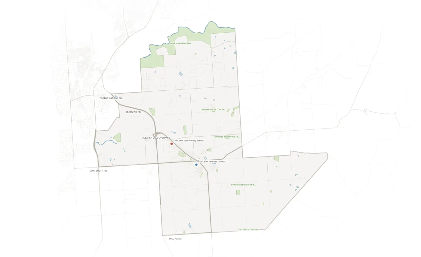 Mclaren Vale urban fabric map