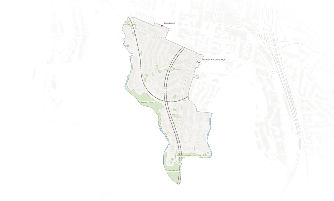 Mcmahons Point urban fabric map