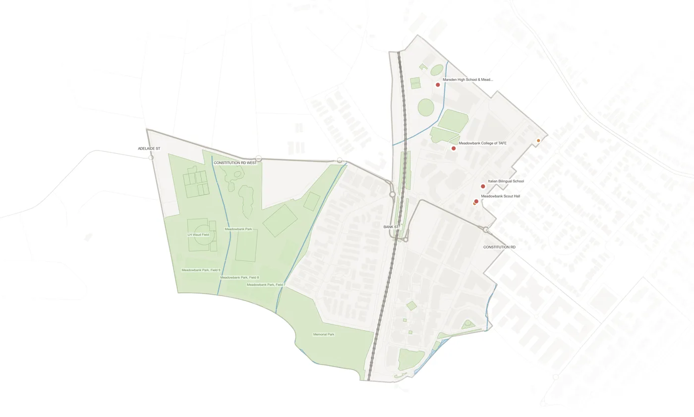Meadowbank urban fabric map