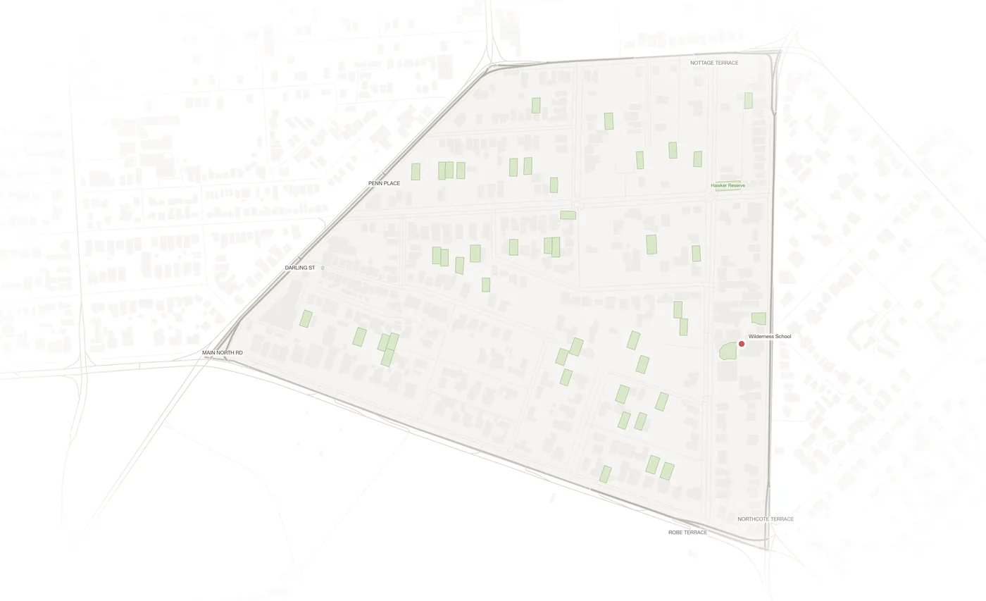 Medindie urban fabric map