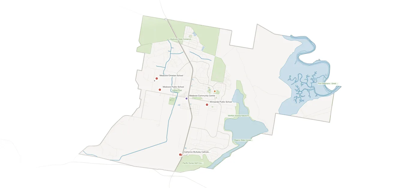 Medowie urban fabric map