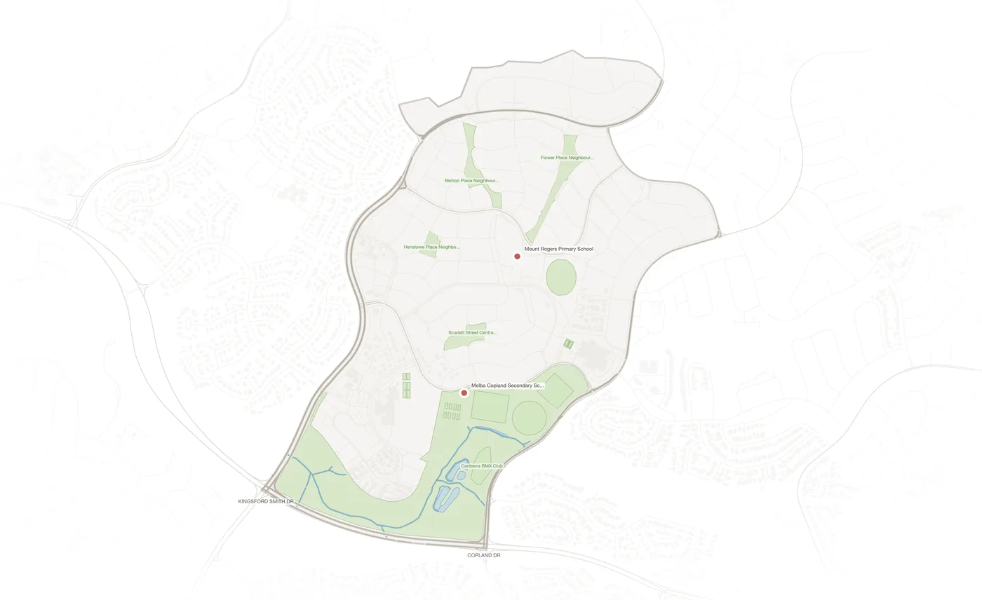 Melba urban fabric map
