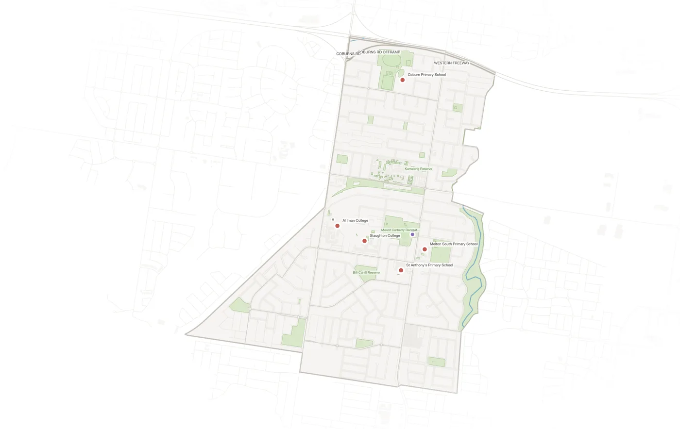 Melton South urban fabric map