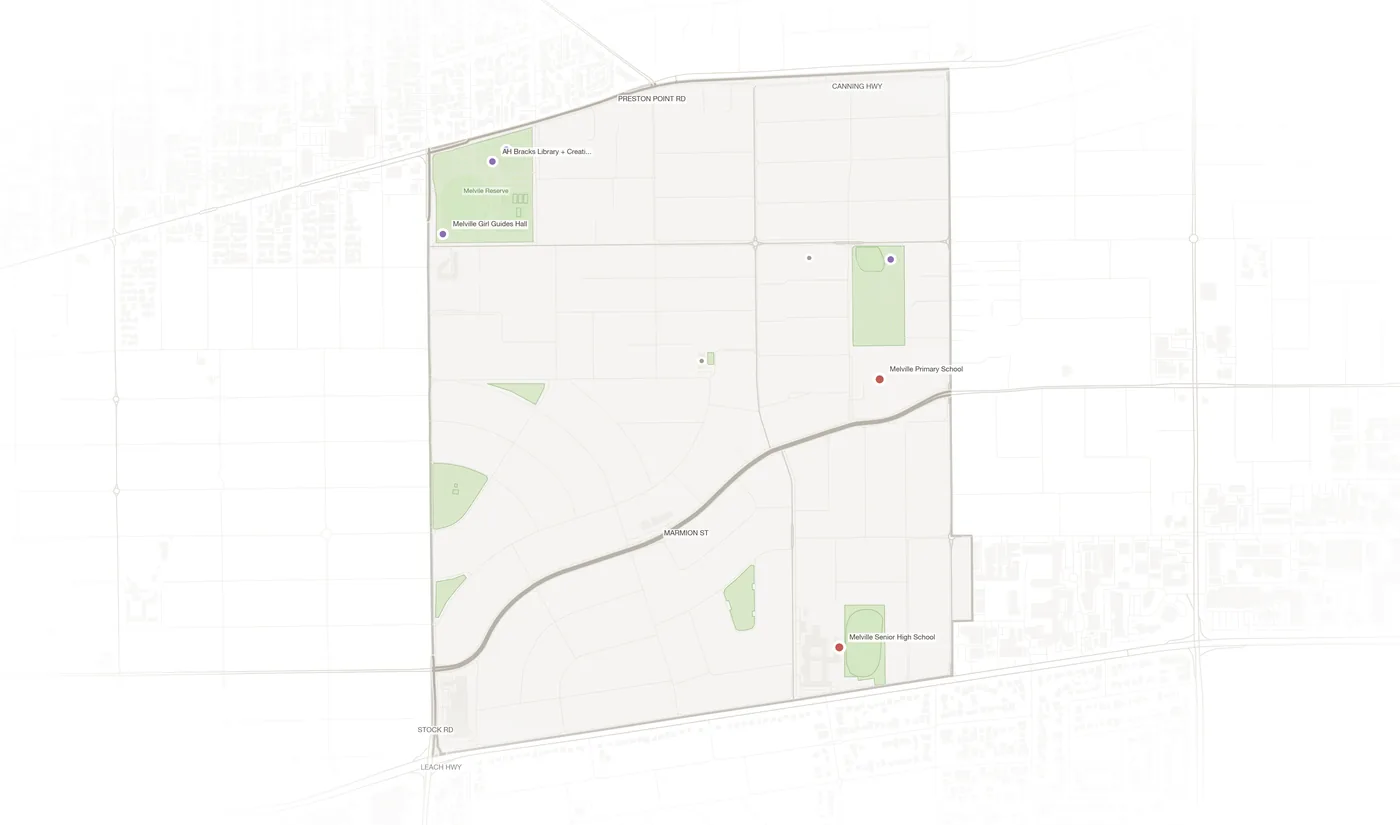 Melville urban fabric map