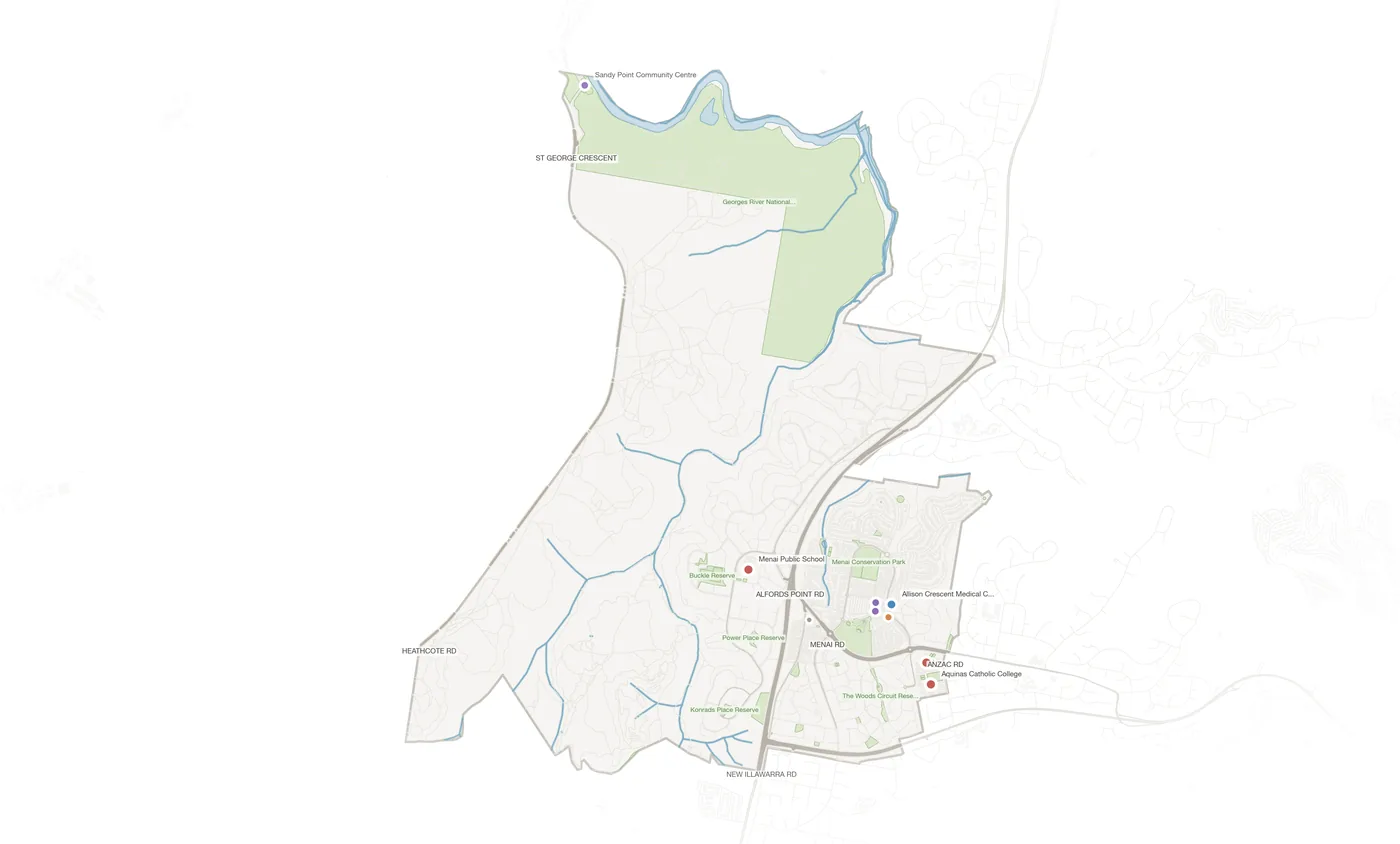 Menai urban fabric map