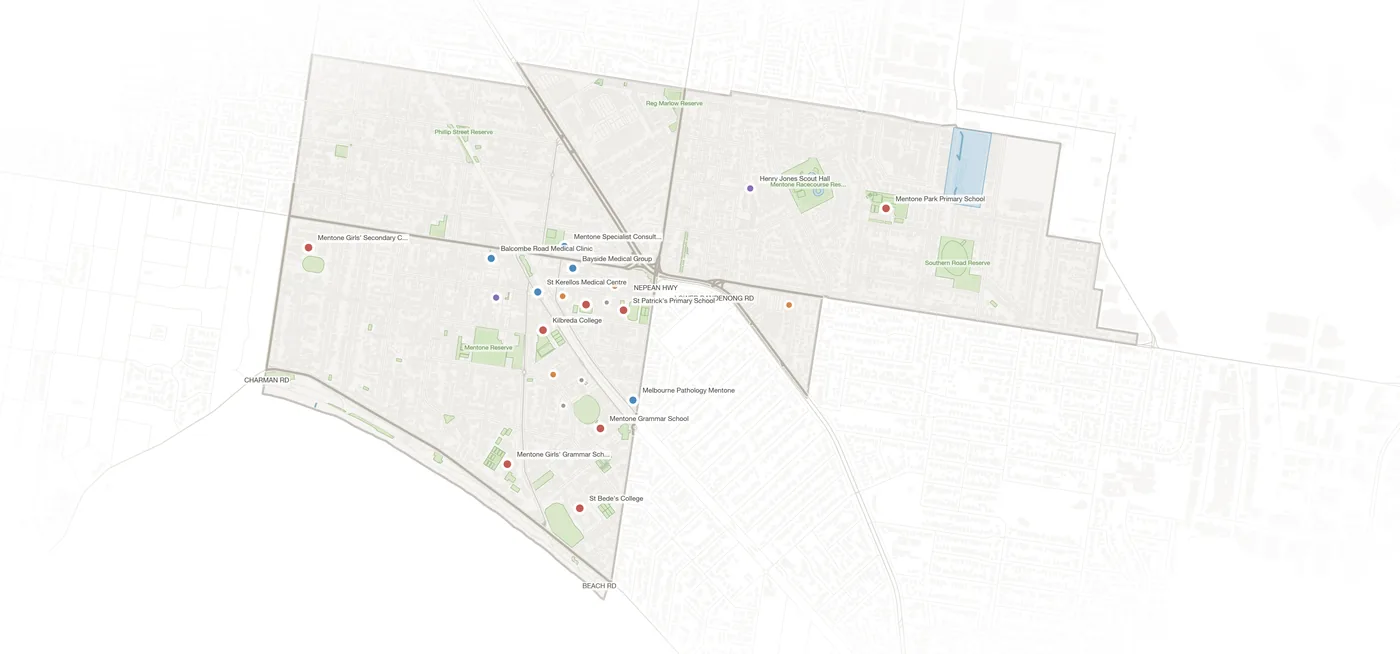 Mentone urban fabric map