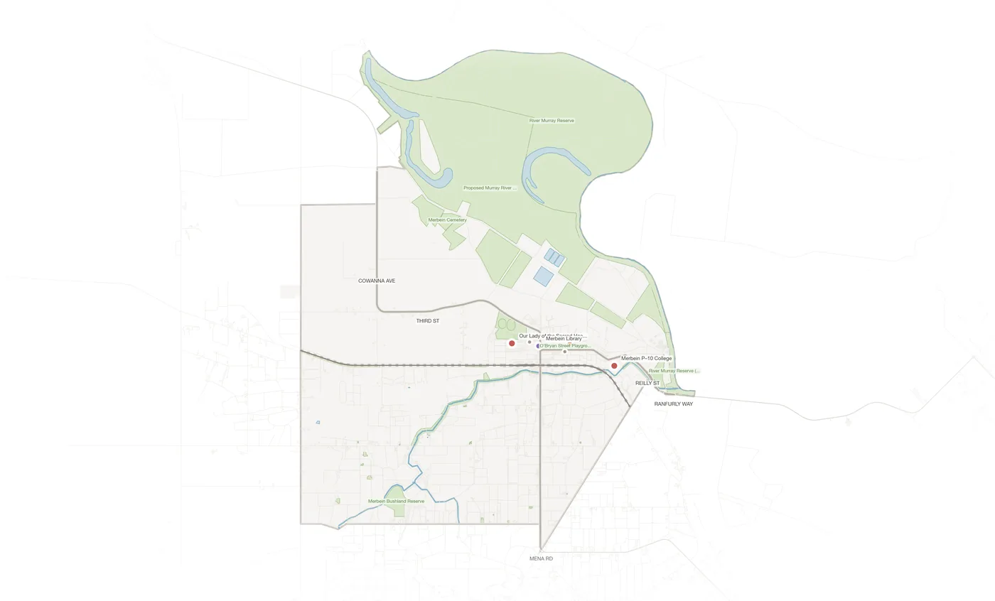 Merbein urban fabric map
