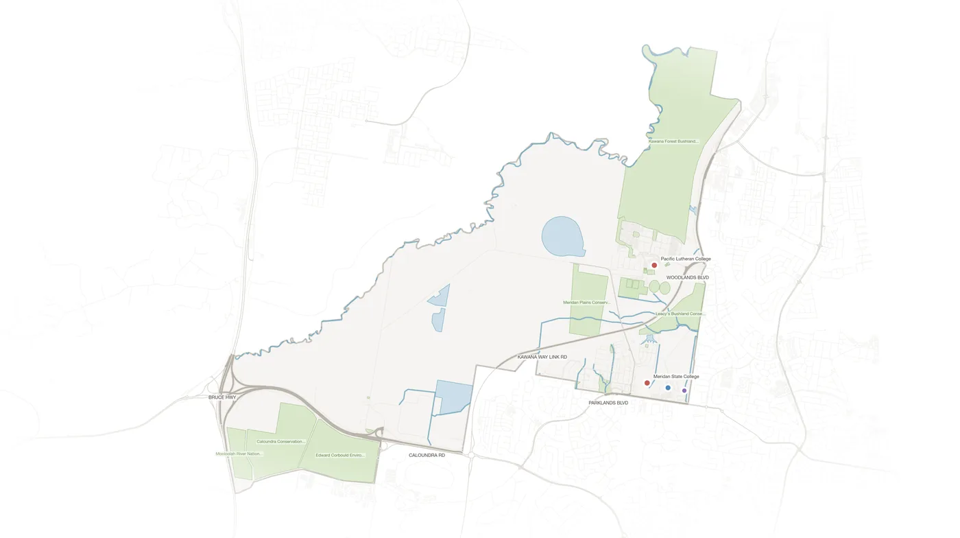 Meridan Plains urban fabric map