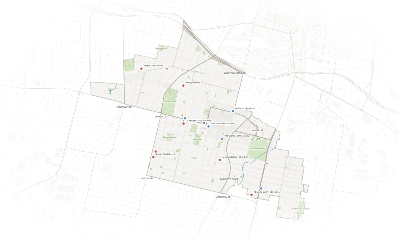 Merrylands urban fabric map