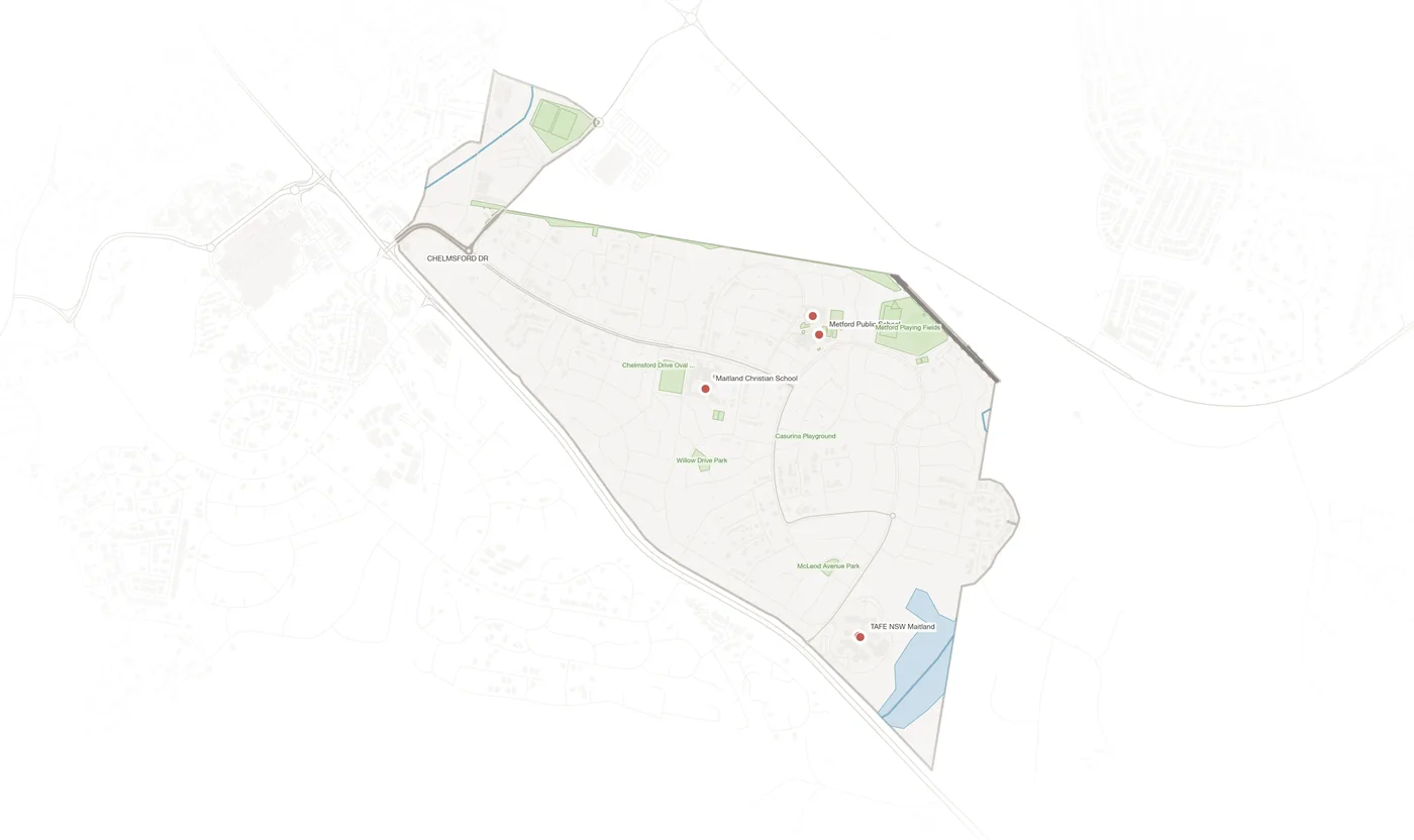 Metford urban fabric map