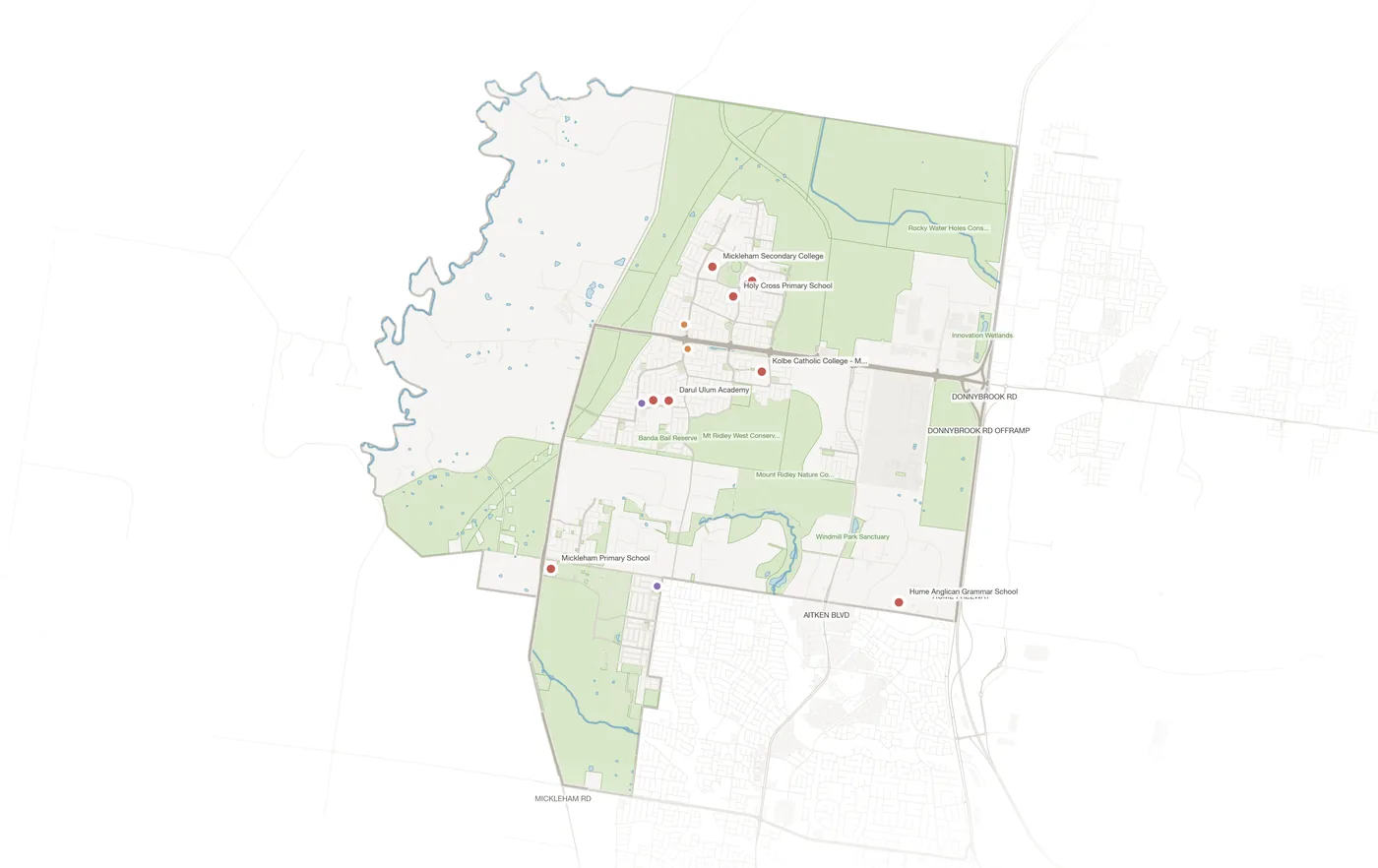 Mickleham urban fabric map