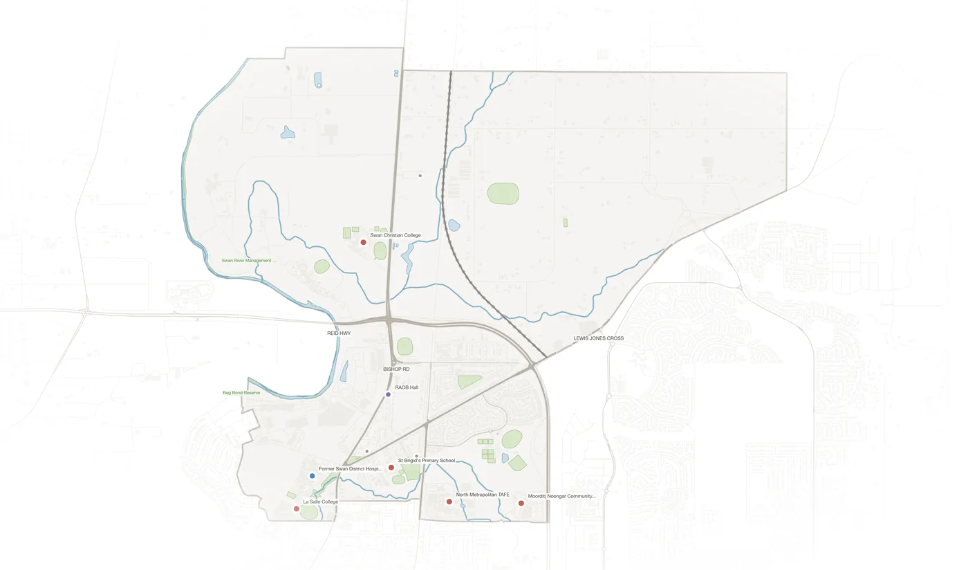 Middle Swan urban fabric map