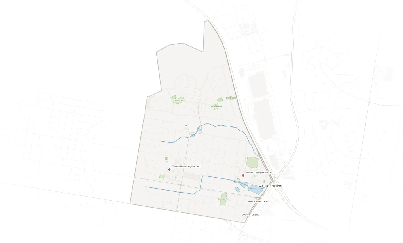 Middleton Grange urban fabric map