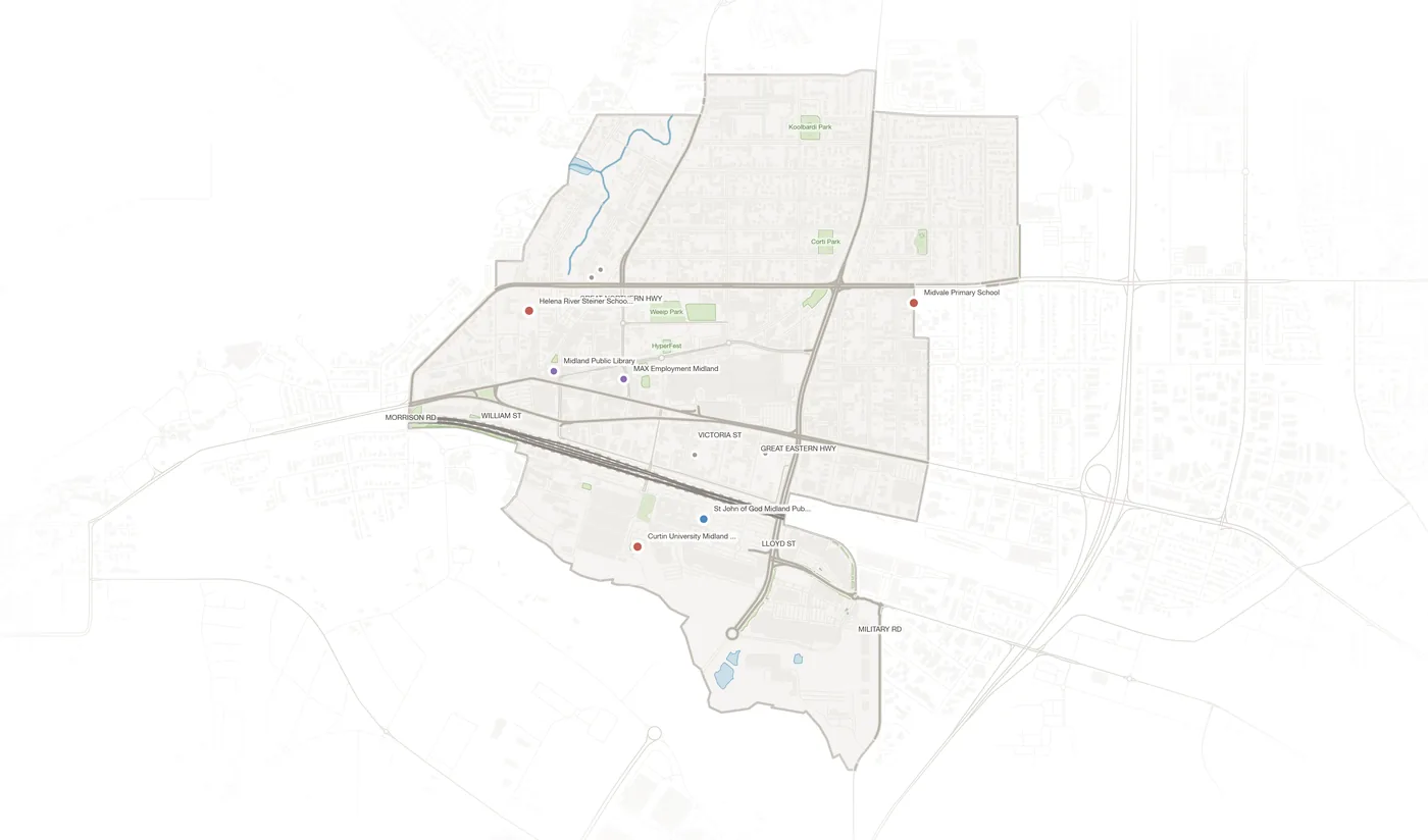Midland urban fabric map