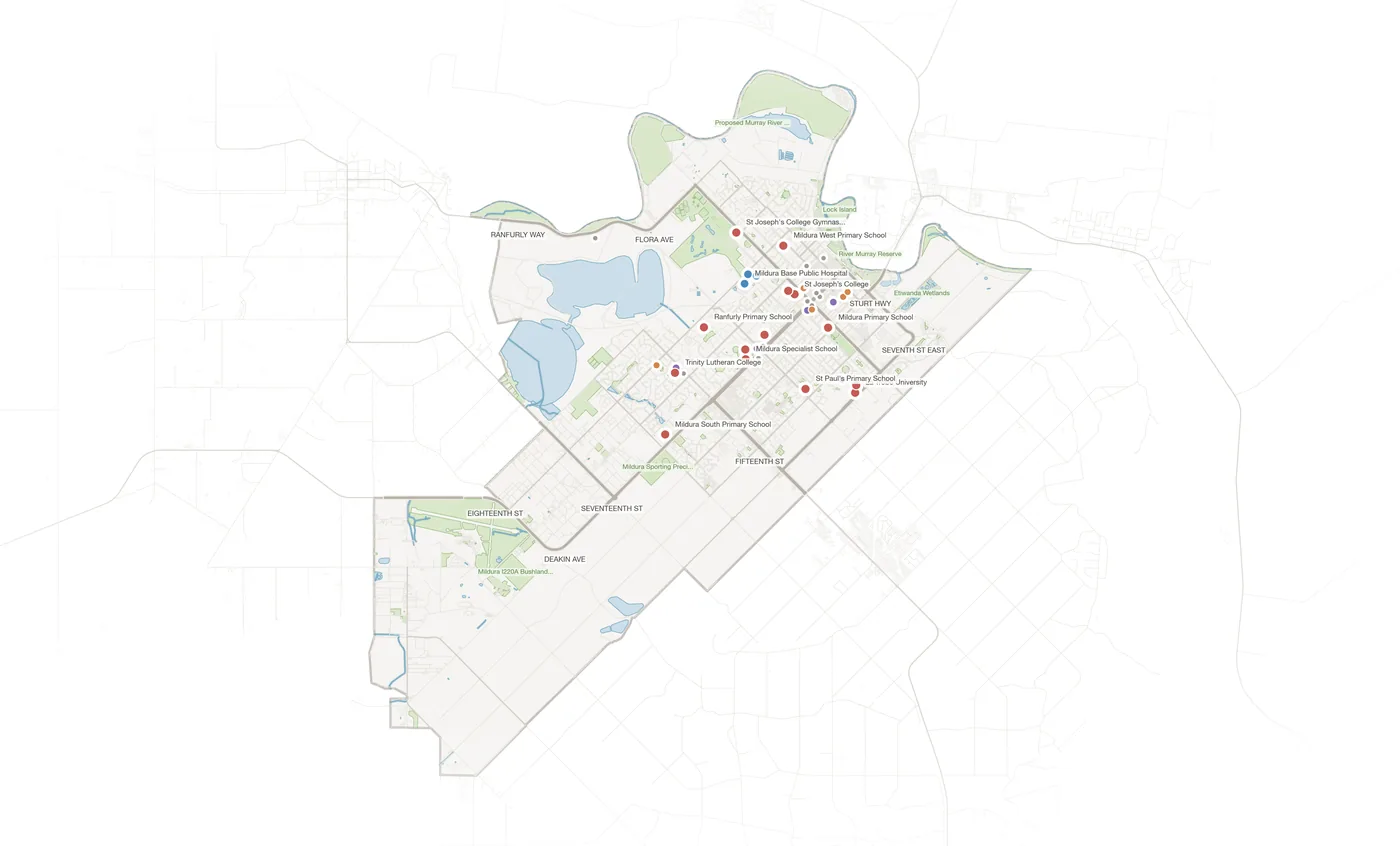 Mildura urban fabric map