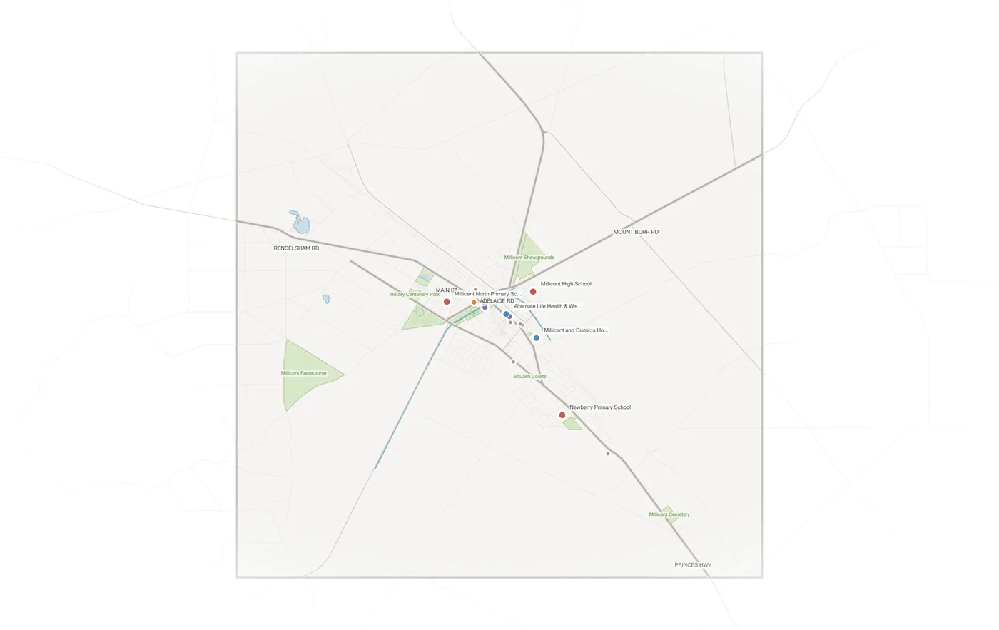 Millicent urban fabric map