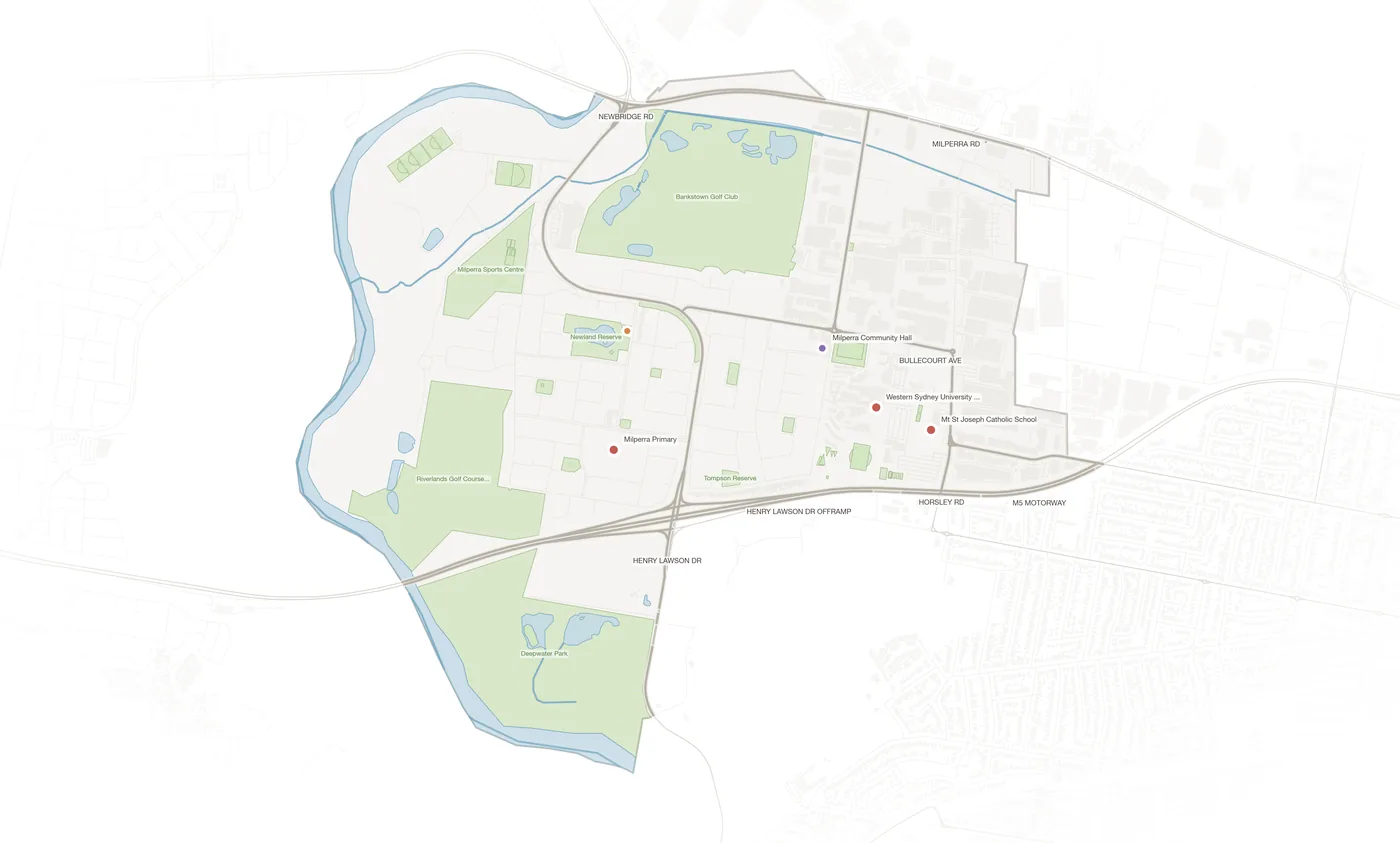 Milperra urban fabric map