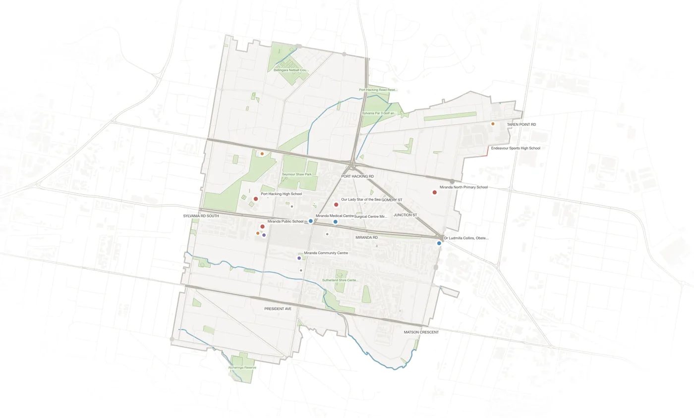 Miranda urban fabric map