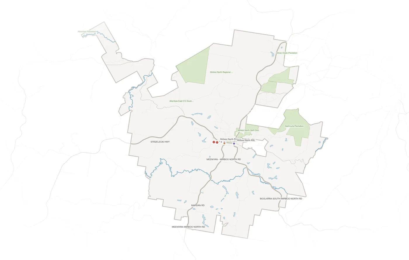 Mirboo North urban fabric map