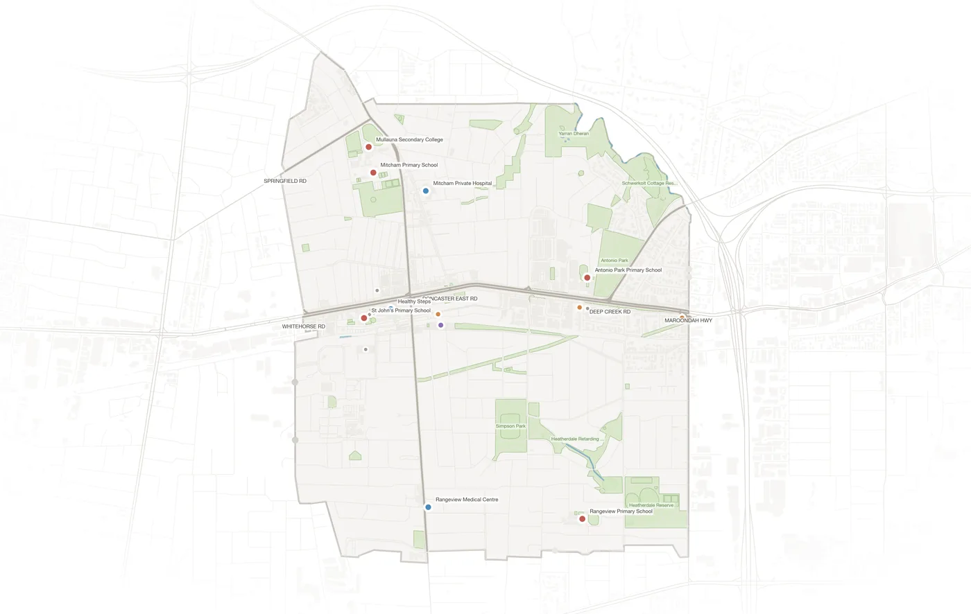 Mitcham urban fabric map