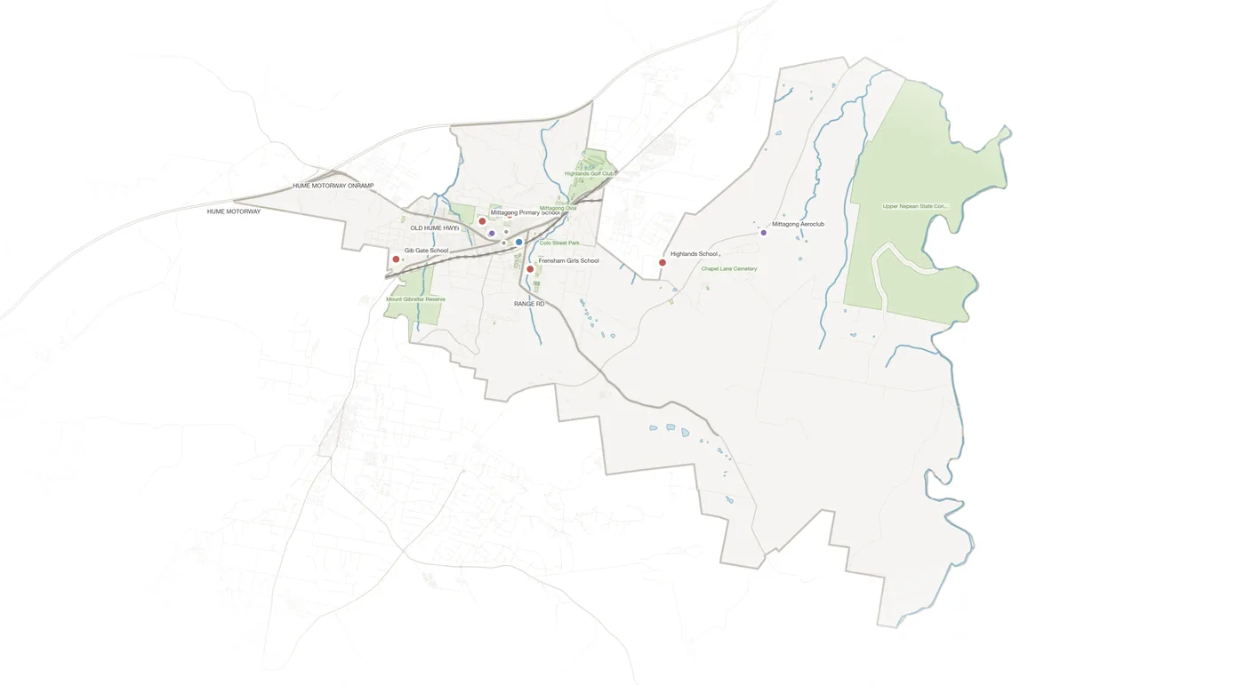 Mittagong urban fabric map