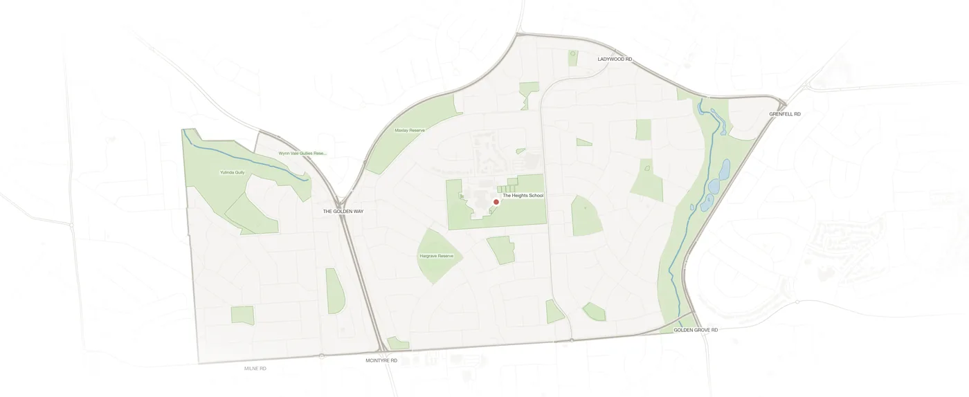 Modbury Heights urban fabric map